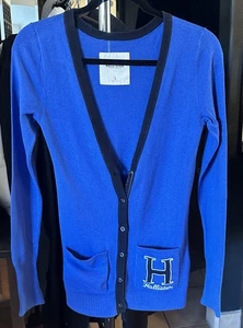 Vintage Y2K Hollister Women's Blue Cardigan Sweater Preppy School Girl Size S - Picture 1 of 6
