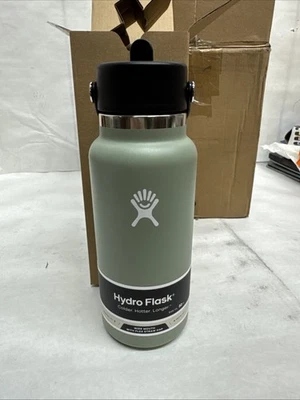Botella de agua Hydro Flask con aislamiento de boca ancha tapa de paja flexible agave 32 OZ NUEVO Foto 1 de 2