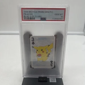 Bicicleta Pokemon 1999 mini cartas baraja azul Pikachu PSA 10 - Imagen 1 de 3