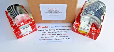 Toyota Land Cruiser 60-9/73 Std. Main & Rod Bearing  Set OEM Taiho FJ40 FJ45, 55 - Image 1 of 4