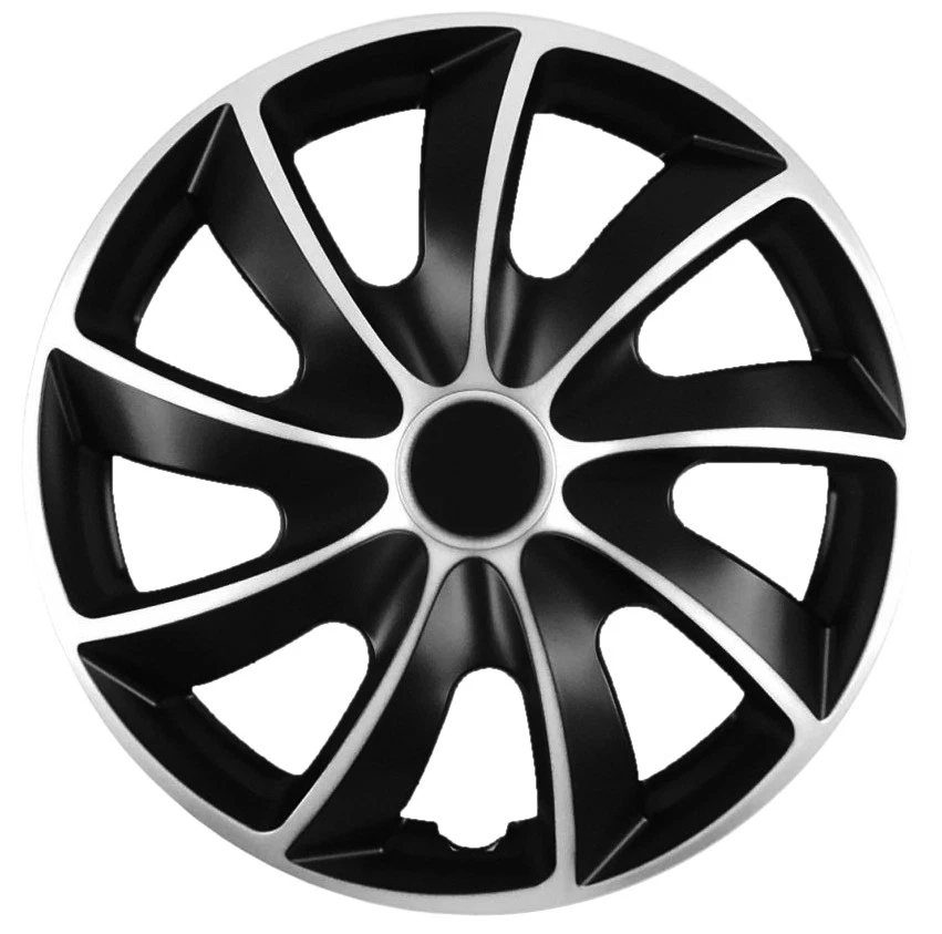 Radkappen 17 Zoll 4x NRM QUAD BICOLOR in Silber/Schwarz Radzierblende Radkappe