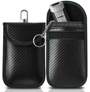 Faraday Key Fob Protector - Mini Anti-Theft Pouch Key Fob RFID Signal Blo - Picture 1 of 7