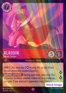Aladdin - Heroic Outlaw 104/204. Lorcana The First Chapter⚜️Cold Foil⚜️ - Foto 1 di 1