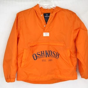 OshKosh Children's Orange Long Sleeve Hooded Windbreaker w/Pockets Size 8/10 - Picture 1 of 11