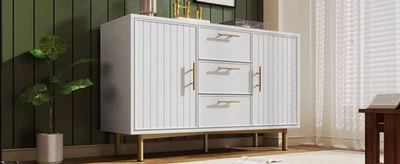 Cassettiera con 2 Ante e 3 Cassetti, Cassettiera con Cassetto Bianco NUOVO - Immagine 1 di 4