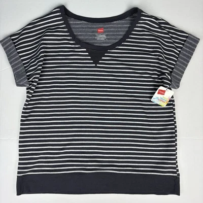 Camisa Hanes Live Love Color XL Tejida Gris Blanco Rayas Nuevas Etiquetas Mezcla de Poliéster Foto 1 de 4