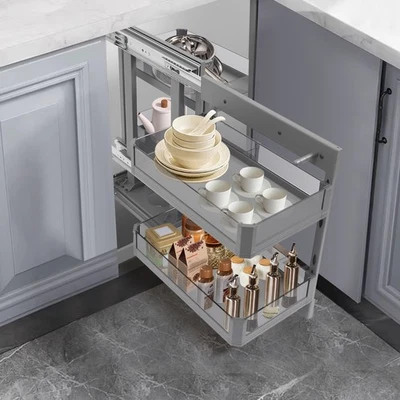 Esquinas ciegas Despensa Extraíbles Izquierda y Derecha Abiertas Min Apertura 14.57" con 4 Cestas Foto 1 de 4