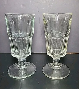 2 Hazel Atlas 1950's Footed Malt Glass Milkshake Soda Vintage 16 oz HEAVY - Picture 1 of 6