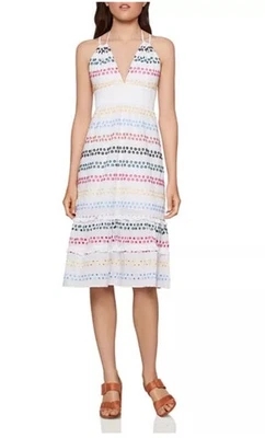 Vestido midi halter con ojales arco iris BCBG talla 4 Foto 1 de 4