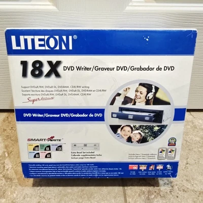 LITE-ON Super AllWrite LH-18A1P-186C 18x DVD±R Burn DVD Writer Extra Bezel NEW  - Image 1 of 4
