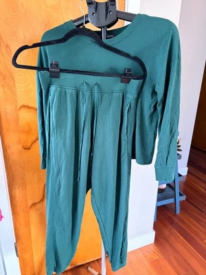 Victoria Secret 2 изделия длинным рукавом длинные брюки пижама комплект зеленый размер средний - Изображение 1 из 4