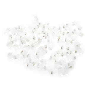 100x RJ45 Cat5E Modular Unshielded Gold‑Plated Networks Cable Connectors For Fit - Afbeelding 1 van 19