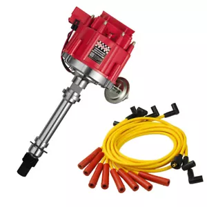 HEI Distributor for Small Big Block Chevys Spark Plug Wires Ignition Combo Kit - Foto 1 di 10