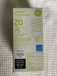 GE Compact Fluorescent Spiral CFL 20W Light Bulb NEW - Picture 1 of 4