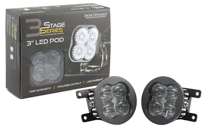 SS3 LED 雾灯套件适用于 15-20 斯巴鲁 WRX 运动白色带琥珀色背光 — 第 1/4 张图片