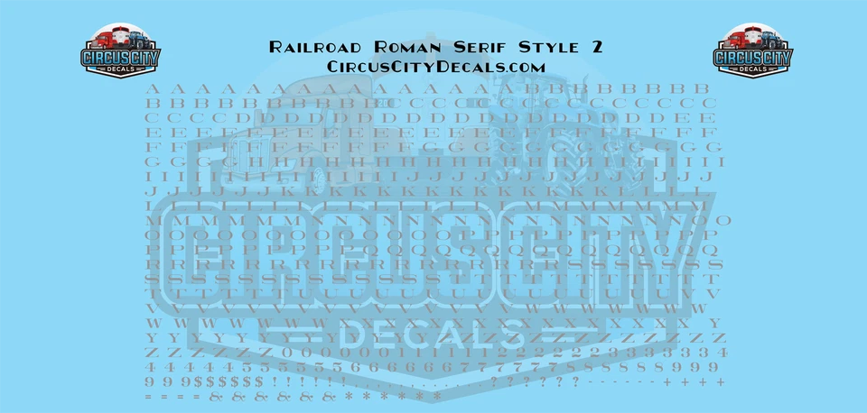 Railroad Roman Serif 2 Alphabet Letters & Numbers 1/16" 1/8" 3/16" 1/4" Water... - Image 1 of 1