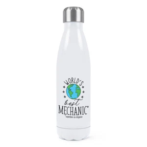 World's Best Mechanic Double Wall Water Bottle Funny Favourite Car Body Shop - Picture 1 of 1