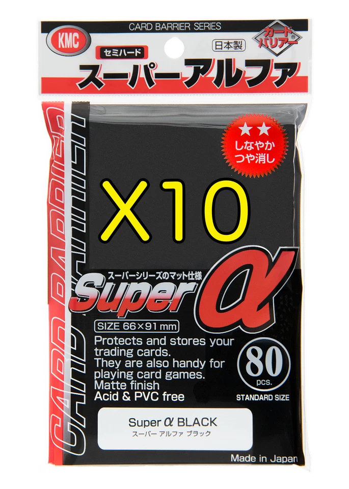 Barrera de tarjeta KMC Super α negra 80 piezas x 10 tamaño estándar 66x 91 mm de Japón envío gratuito Foto 1 de 1