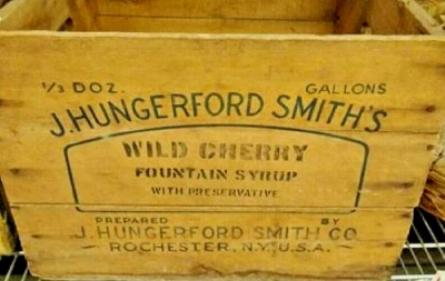 ВИНТАЖНЫЙ J HUNFORD SMITHS ДИКАЯ ВИШНЯ ФОНТАН СИРОП ЯЩИК КОРОБКА СОДЫ ROCHESTER - Изображение 1 из 3