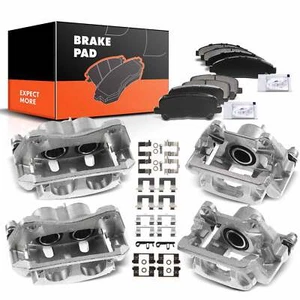 Front & Rear Ceramic Brake Pad + Brake Caliper for Honda Pilot 2009-2015 V6 3.5L - Picture 1 of 8