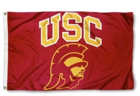 USC Trojans Trojan Head Logo Flag LARGE 3x5 NEW FREE SHIP SOUTHERN CALIFORNIA Cover