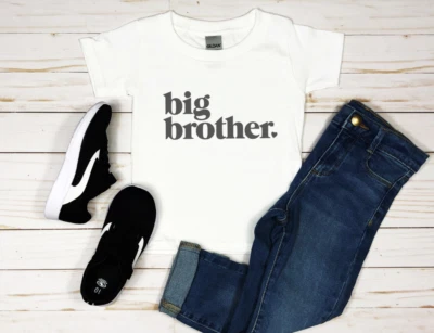 Big Brother Heart Toddler Shirt - Big Brother Kid's Clothing - Boho Natural - Image 1 of 4