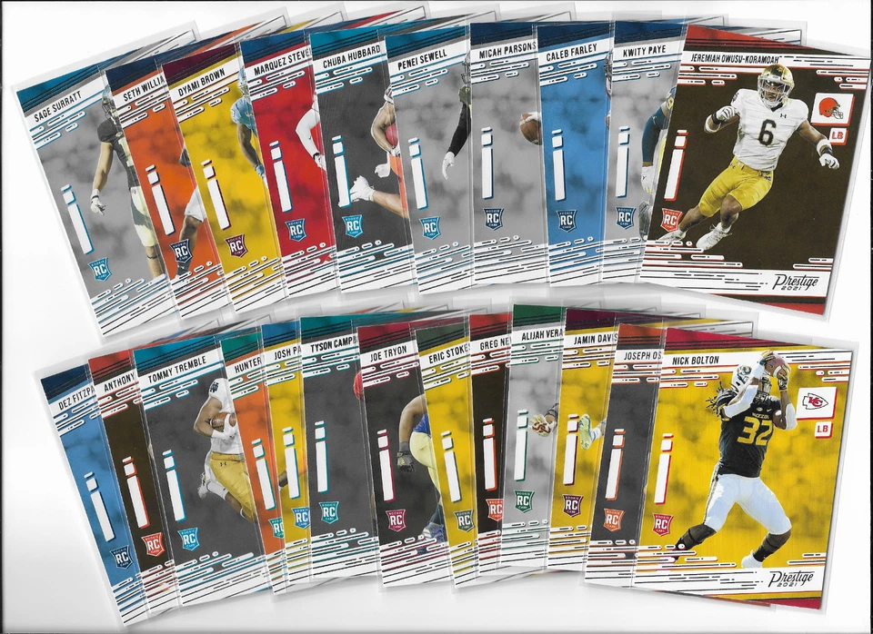 2021 Prestige Football  Rookies  Singles Complete Your Set       Free Shipping - Image 1 of 1