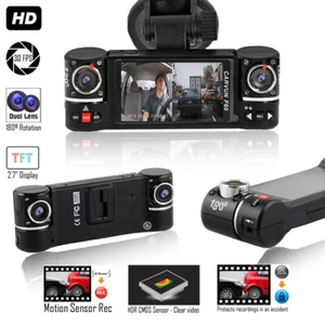 Dash Cam 2,7" TFT LCD Doppia Fotocamera Obiettivo Rotante DVR Auto con IR Night Assist - NUOVO - Foto 1 di 2