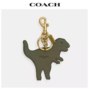 NWT COACH REXY Brass Green Smooth Refined Calf Leather Bag Charm/Keychain - Picture 1 of 8