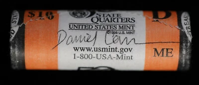 2003-D Maine State Quarter US Mint Wrapped BU Roll | Daniel Carr Signed - Image 1 of 4