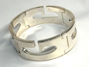 Italian Gucci Sterling Silver Bracelet Wrist Size w Pouch & Box (InS)#1 - Picture 1 of 9