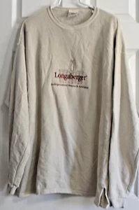 Vintage Longaberger Sweatshirt Women's L Tan Oatmeal Embroidered Basket Branch - Picture 1 of 5