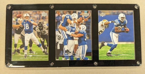 INDIANAPOLIS COLTS 3 CARD PLAQUE PEYTON MANNING DALLAS CLARK MARVIN HARRISON Cover