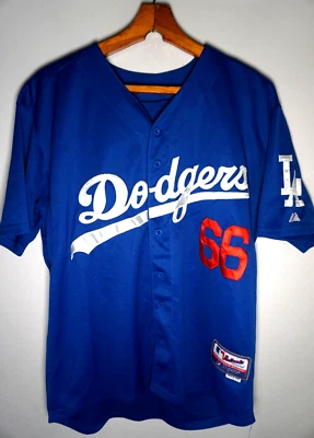 Majestic Authentic Los Angeles Dodgers Yasiel Puig Home Blue Jersey 48 XL Shirt - Image 1 of 4