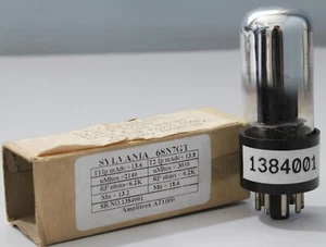 6SN7GT Sylvania Black Base Clear Glass Amplitrex Tested Qty 1 Pc #1384001 - Picture 1 of 9