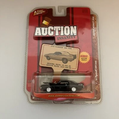 2008 Johnny Lightning Auction Insanity 1970 Plymouth AAR Barracuda Black NIP New - Image 1 of 3