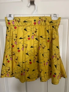 Mighty Fine Nintendo Pokemon Pikachu Allover Yellow Skater Skirt Medium - Picture 1 of 1
