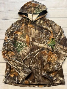 Realtree Sweatshirt Youth Boys Large 12-14 Brown Camouflage Hunting Hoodie - Picture 1 of 5