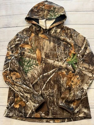 Realtree 运动衫青少年男孩大号 12-14 棕色迷彩狩猎连帽衫 — 第 1/4 张图片