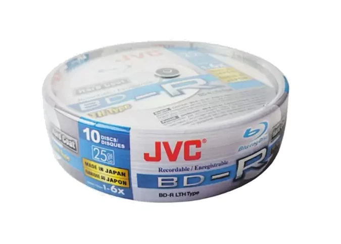 10 JVC Blank Shiny BD-R Blu-ray Recordable Discs BDR LTH 25GB 6x Speed JAPAN - Image 1 of 2