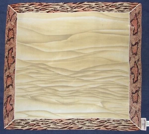 🐍 CODELLO Silk Bandana – 21" Animal Print Beige Dune Desert Square Crepe Scarf - Picture 1 of 5