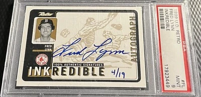 1999 Fred Lynn 4/19 PSA 9 Upper Deck Retro Inkredible Gold Signature Auto #FL - Image 1 of 3