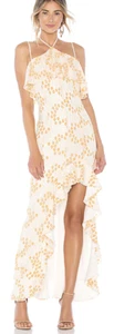 NWT Lovers + Friends Oorja Gown Dress High Neck Orange/Ivory Lace Size Large - Picture 1 of 10