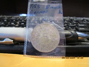 1958 D German 5 Mark Mint State ++++ - Picture 1 of 6