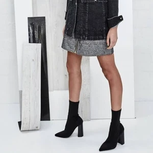 Tony Bianco Black Lycra Diddy Boot Size 7 RPR $219.95 - Picture 1 of 12