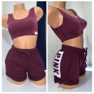 VS VICTORIA SECRET PINK BOYFRIEND TASCHEN SHORTS Large GYM LOUNGE L Farbblock  - Bild 1 von 1