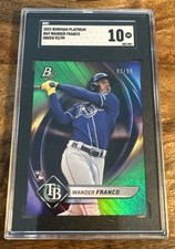 2022 Bowman Platinum 69 Wander Franco Green RC 92/99 SGC 10 POP1 Tampa Bay Rays
