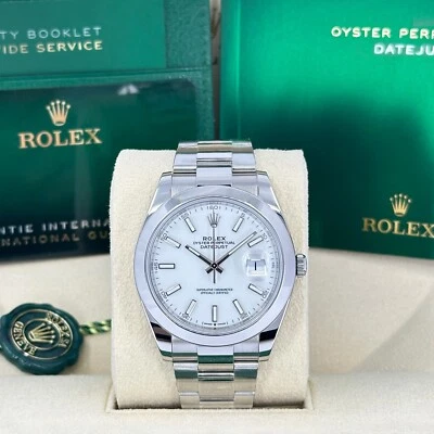 Rolex Datejust 41 2025, White Oyster, juego completo sin usar, 126300-0005 Foto 1 de 4