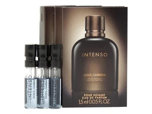 D&G DOLCE & GABBANA INTENSO POUR HOMME EDP 1.5ml .05oz x 3 COLOGNE SPRAY SAMPLES - Picture 1 of 1