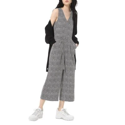 NOVO Macacão Feminino Michael Kors Estampa Folhagem Crepe Cinto TEDO - Imagem 1 de 2